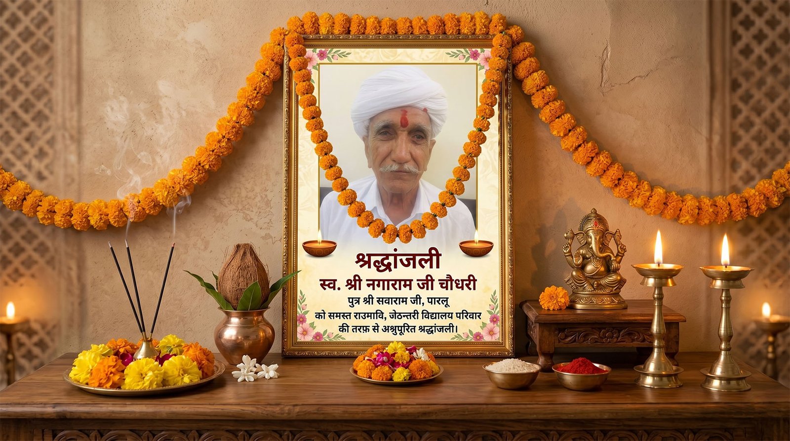 स्वर्गीय श्री नगाराम जी चौधरी — श्रद्धांजलि