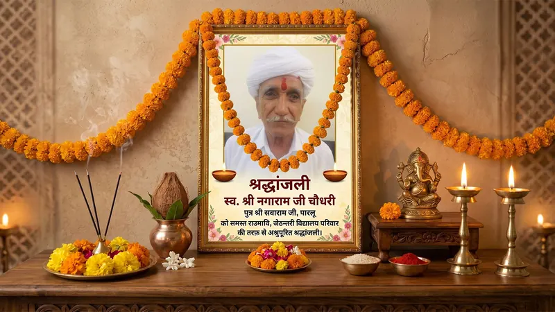 एक युग का अंत — स्व. श्री नगाराम जी चौधरी को विद्यालय परिवार की भावभीनी श्रद्धांजलि